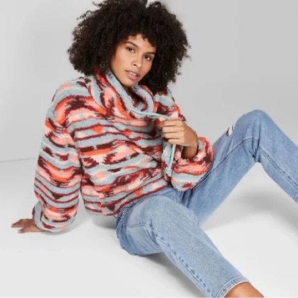 Wild Fable Cowl Neck Fleece Pullover - Picture 7 of 12